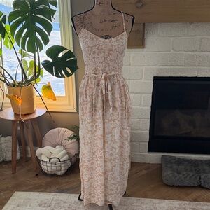 American Eagle Outfitters Floral Jumpsuit in Cream and Tan